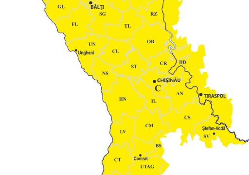 AVERTIZARE METEOROLOGICĂ -  COD GALBEN