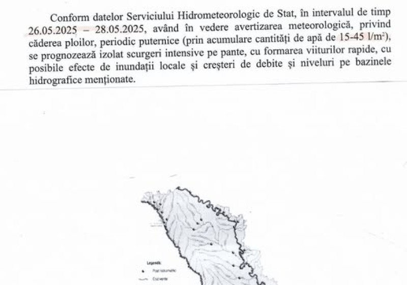 ANUNȚ  Centrul Operativ de Dispecerat Republican al IGSU informează: