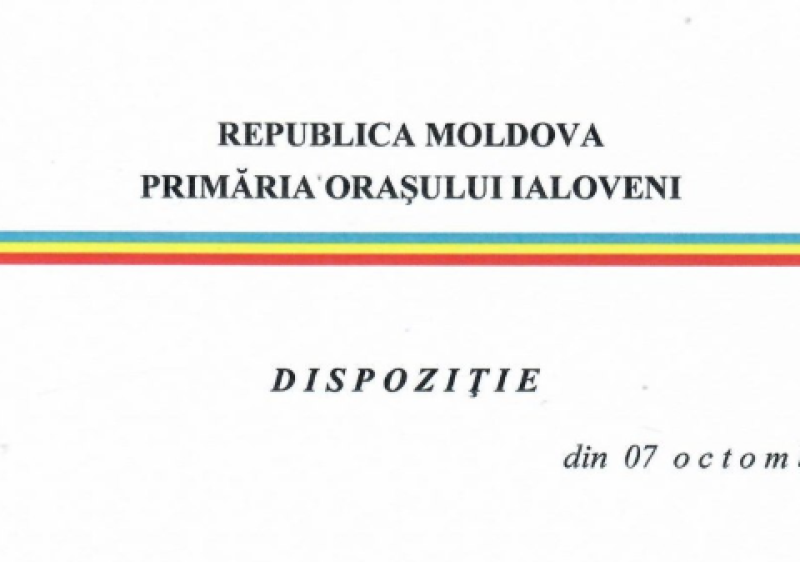 27 octombrie 2025 - zi de sărbătoare nelucrătoare pe teritoriul orașului Ialoveni, ziua Hramului bisericii ”Sfânta Cuvioasa Parascheva”.